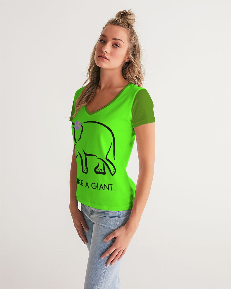 Eat Like A Giant Ladies V-Neck Tee