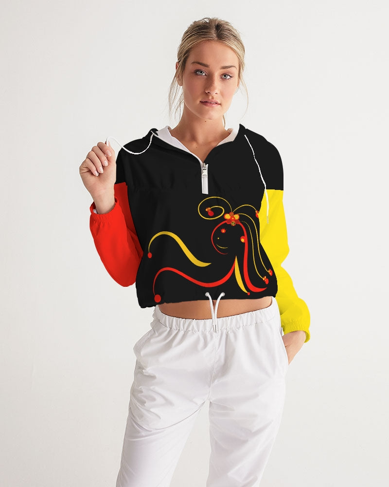 Don't Forget To Stretch Ladies Cropped Windbreaker