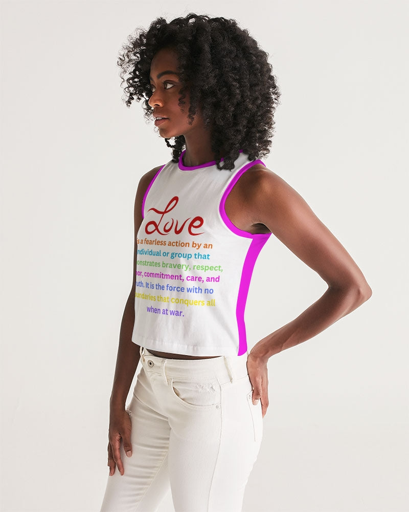 LOVE IS Ladies Cropped Tank