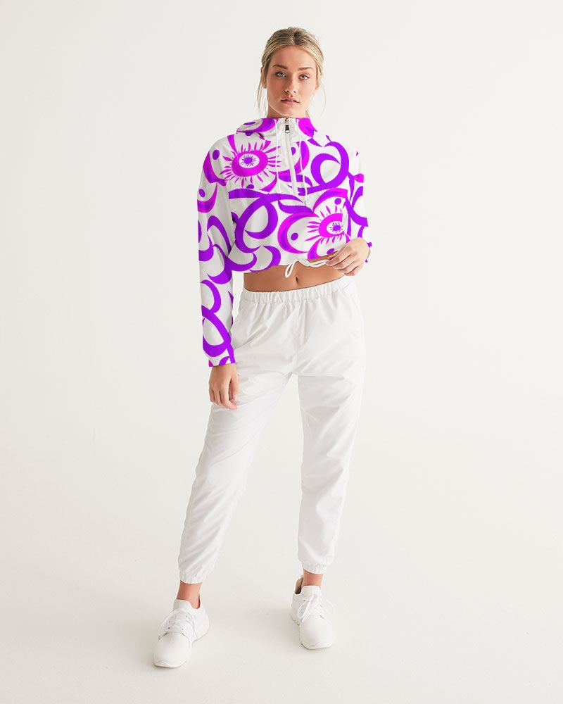 Love Flower Ladies Cropped Windbreaker