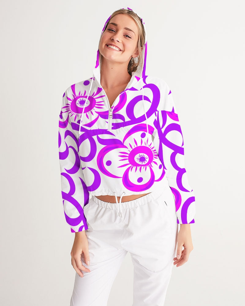 Love Flower Ladies Cropped Windbreaker