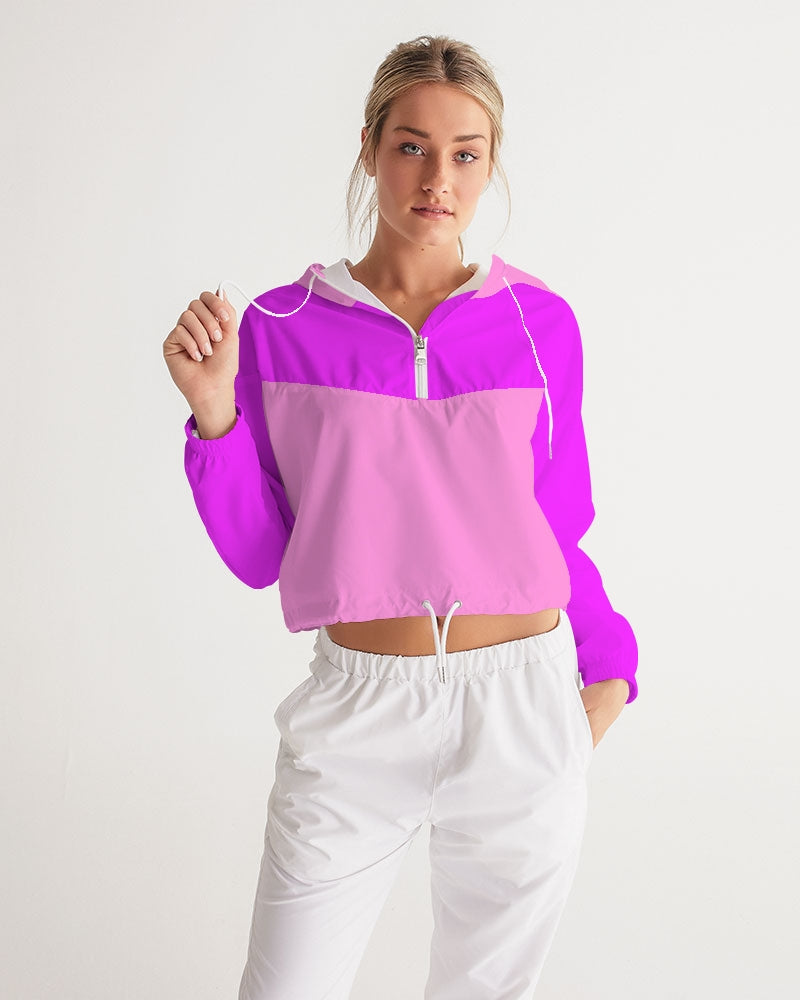 Pink Pink Ladies Cropped Windbreaker