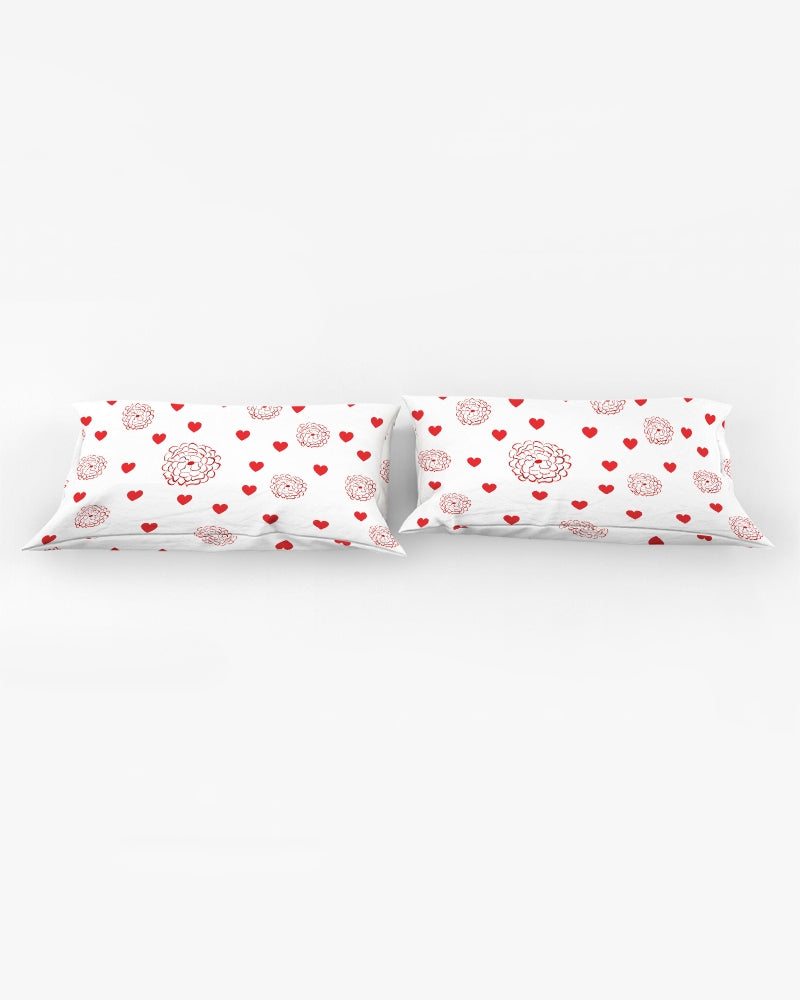 Valentine's Red Hearts and Roses King Pillow Case - 0