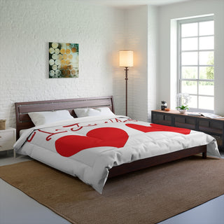 Big Red Heart Lover's Large White Comforter