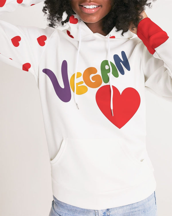 Vegan Heart Ladies Hoodie