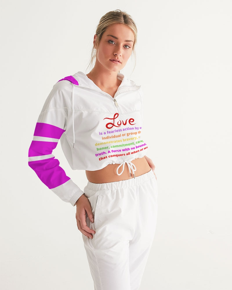 LOVE IS Ladies Cropped Windbreaker