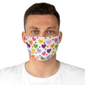 Valentine's Sweet Tart Hearts White Fabric Face Mask