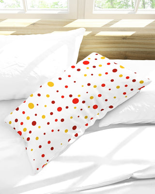 Red and Yellow dot world King Pillow Case