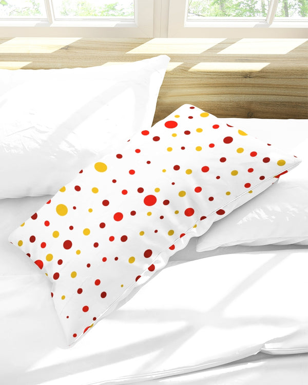 Red and Yellow dot world King Pillow Case
