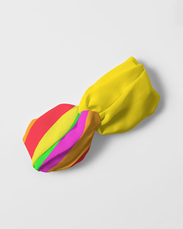 Neon Rainbow Twist Knot Headband Set