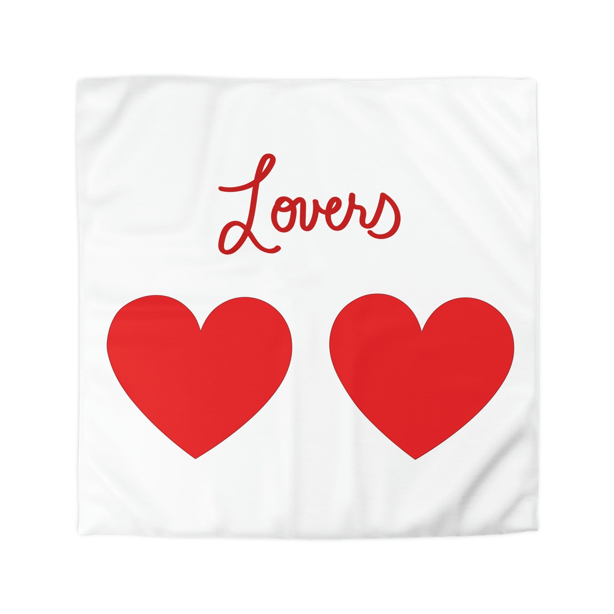 Valentine's Big Red Hearts Lovers Microfiber Duvet Cover