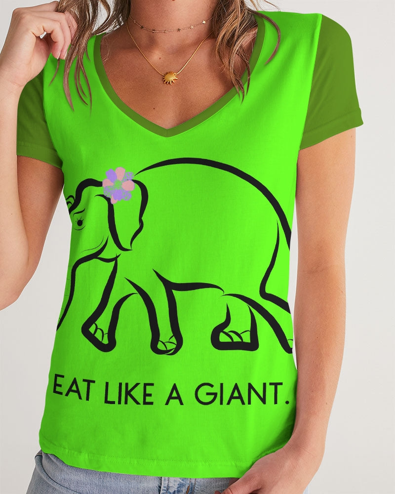 Eat Like A Giant Ladies V-Neck Tee