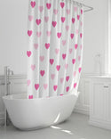 Pink Hearts Shower Curtain