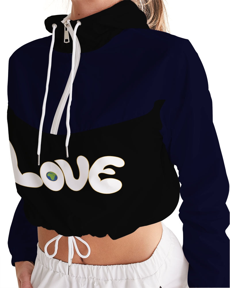 Love Is The Greatest Religion Cropped Ladies Windbreaker