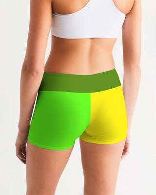 Lemon Lime Ladies Mid-Rise Yoga Shorts