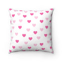 Pink Hearts Spun Polyester Square Pillow