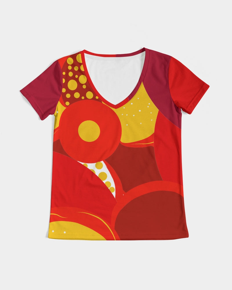 Fire Flower Ladies V-Neck Tee