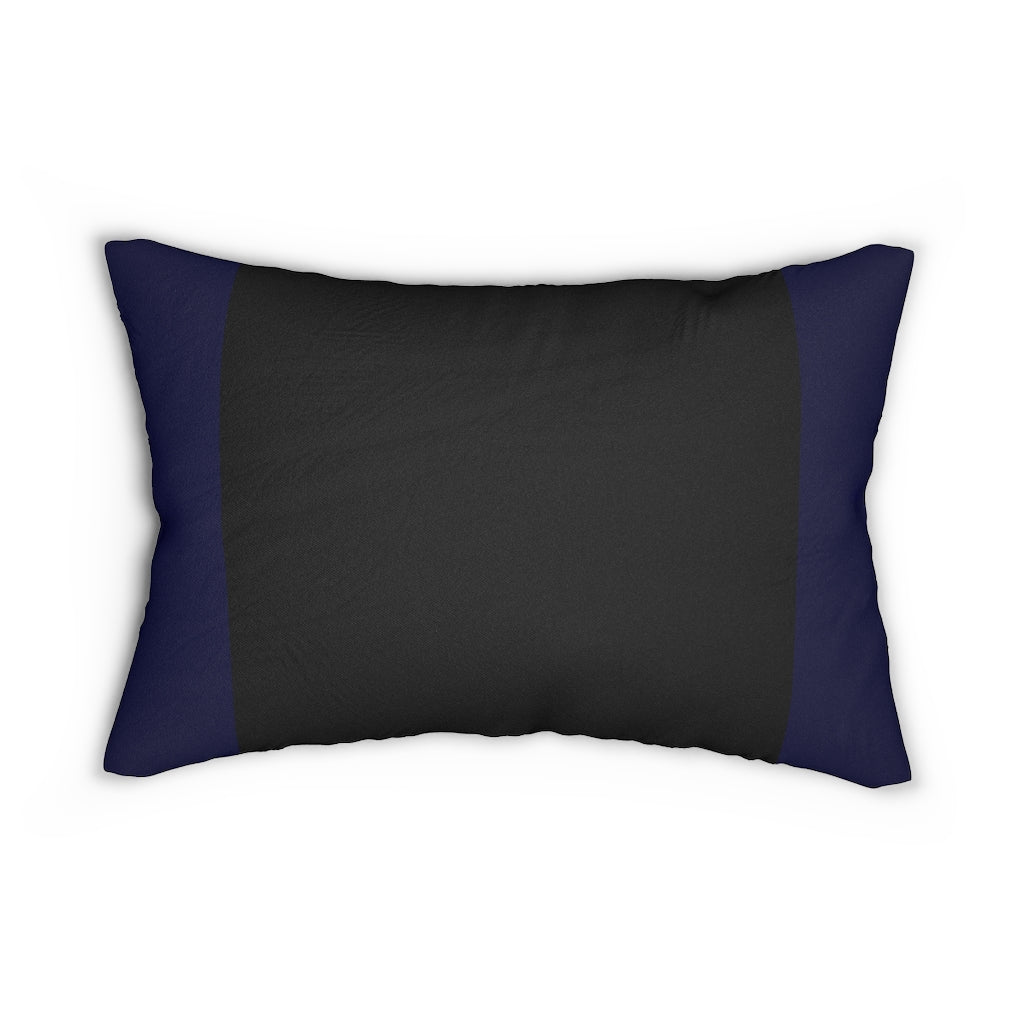 Cavalier Black and Blue Spun Polyester Lumbar Pillow