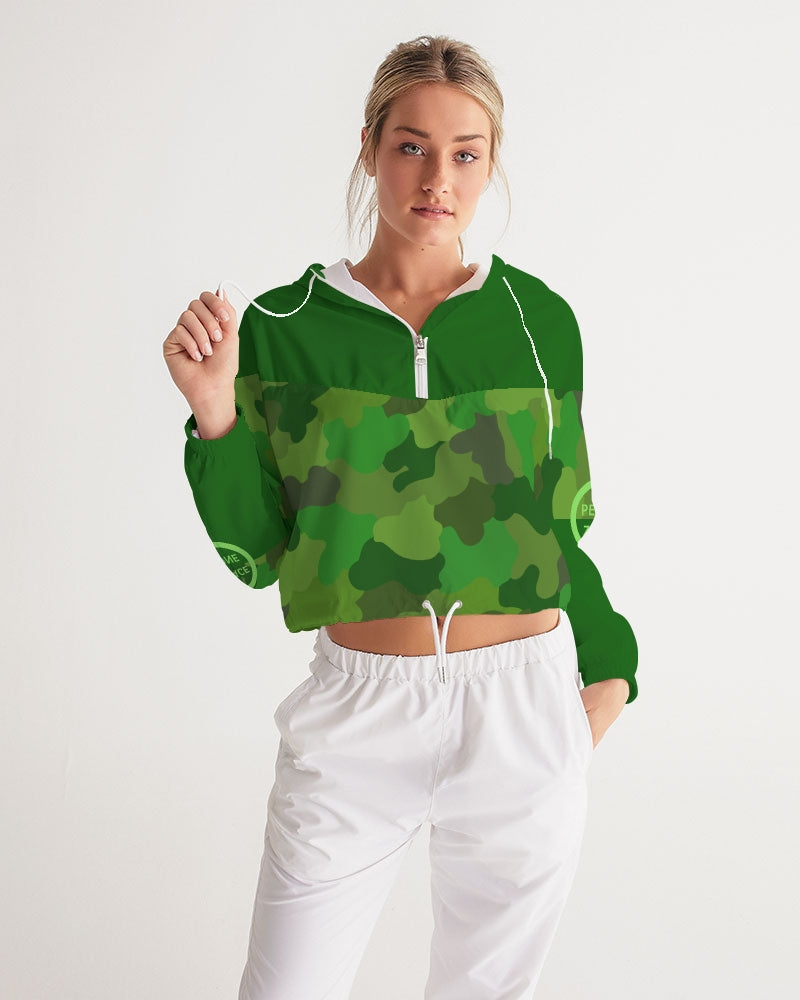 Green Fusion Ladies Cropped Windbreaker