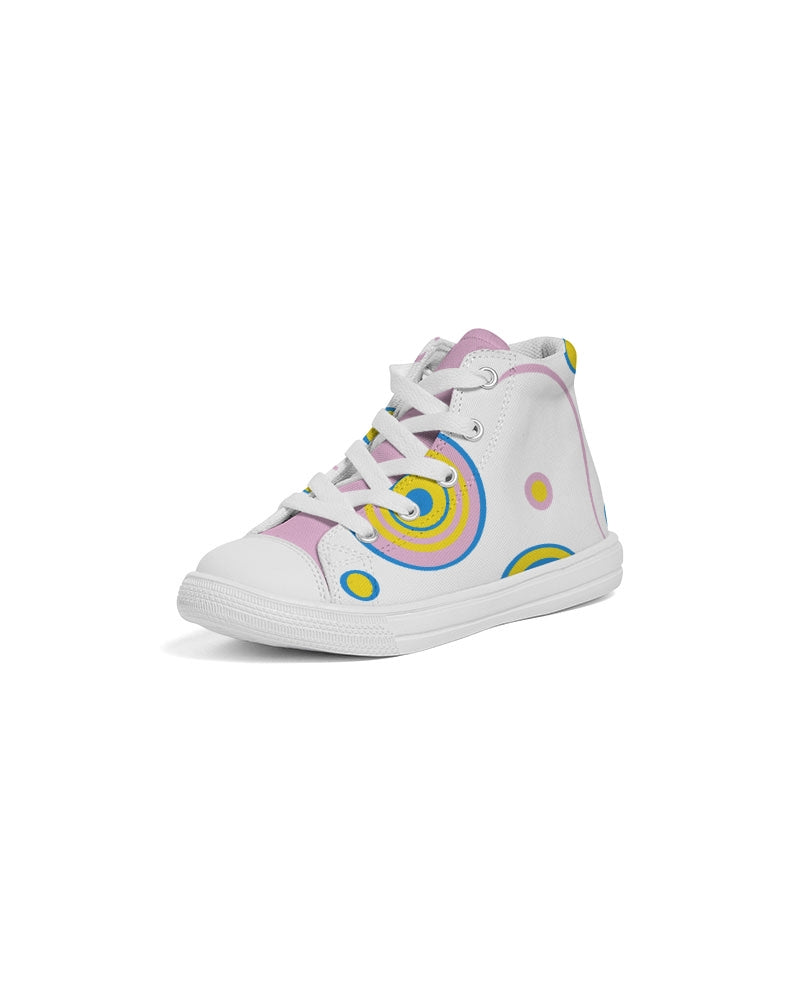 Cutey Pastel Smile Girls Hightop Canvas Shoes