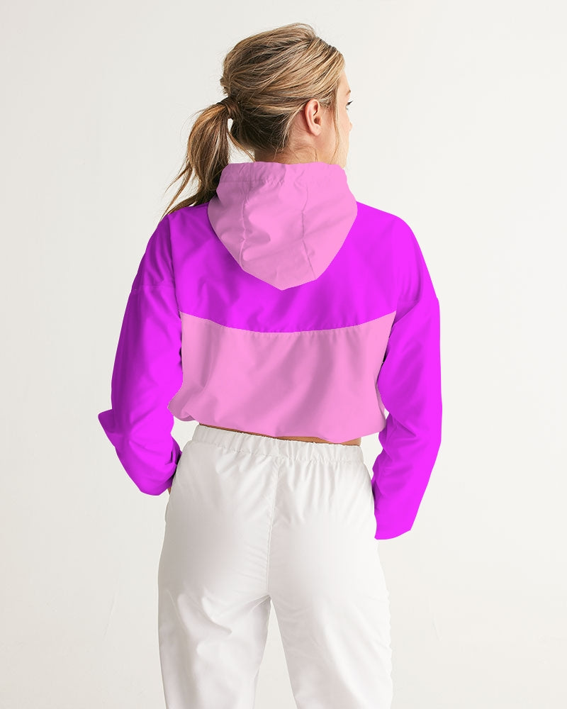 Pink Pink Ladies Cropped Windbreaker - 0