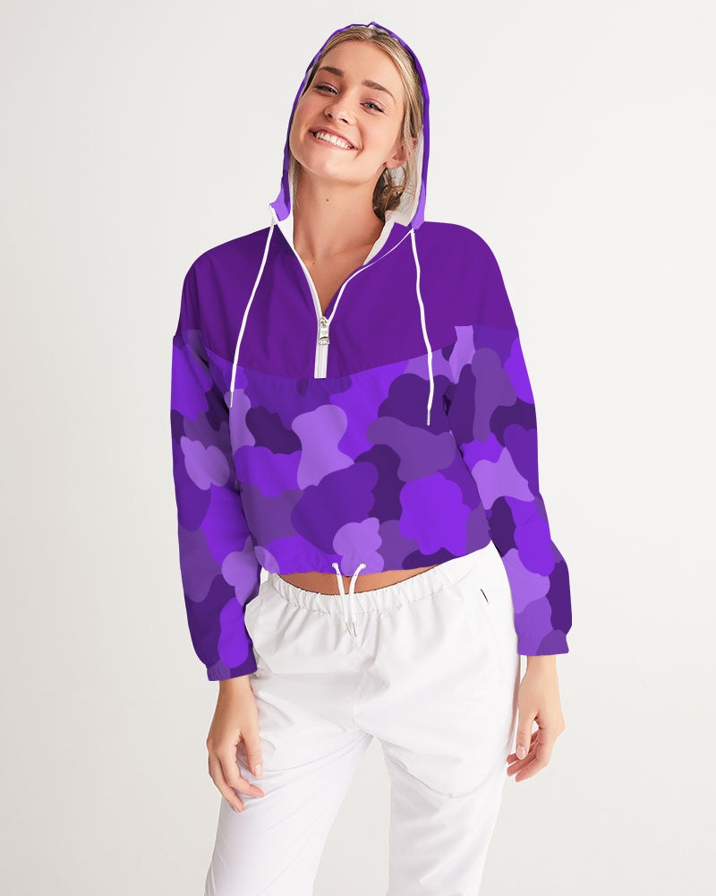 Purple Fusion Ladies Cropped Windbreaker