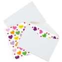 Valentine's Sweet Tart Hearts Blank Inside Greeting Cards (5 Pack)