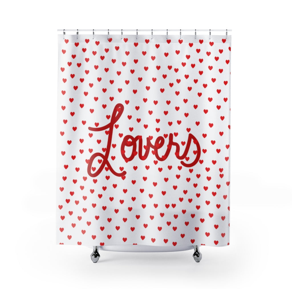 Valentine's Red Hearts Lovers Shower Curtains