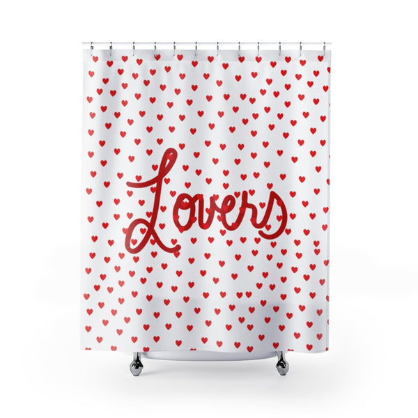 Valentine's Red Hearts Lovers Shower Curtains