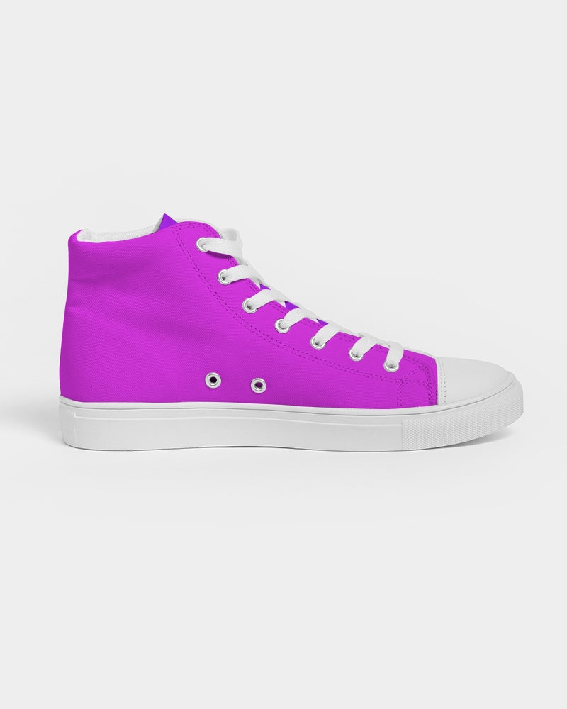 Solid Hot Pink Ladies Hightop Canvas Shoe