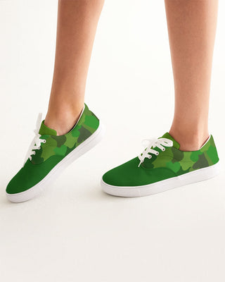 Green Fusion Ladies Lace Up Canvas Shoe