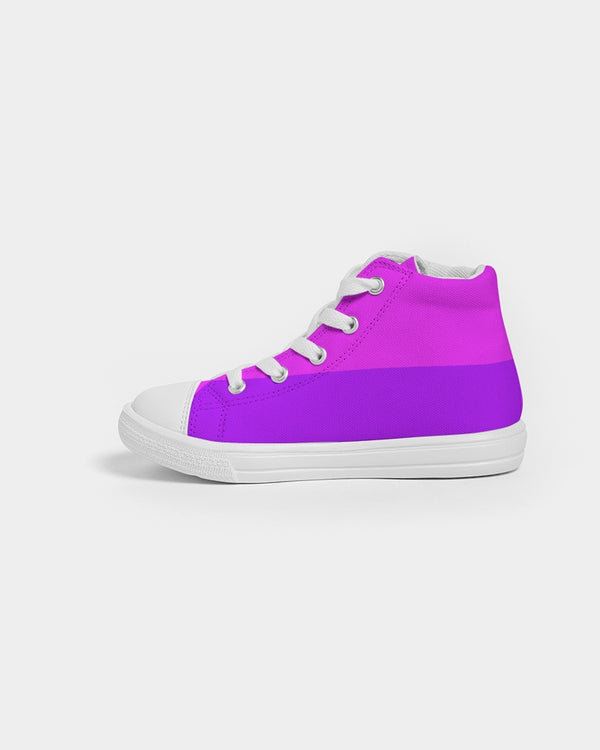 Solid Hot Pink Kids High top Canvas Shoe