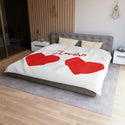 Valentine's Big Red Hearts Lovers Microfiber Duvet Cover