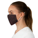 Valentine's Red Hearts Black Fabric Face Mask