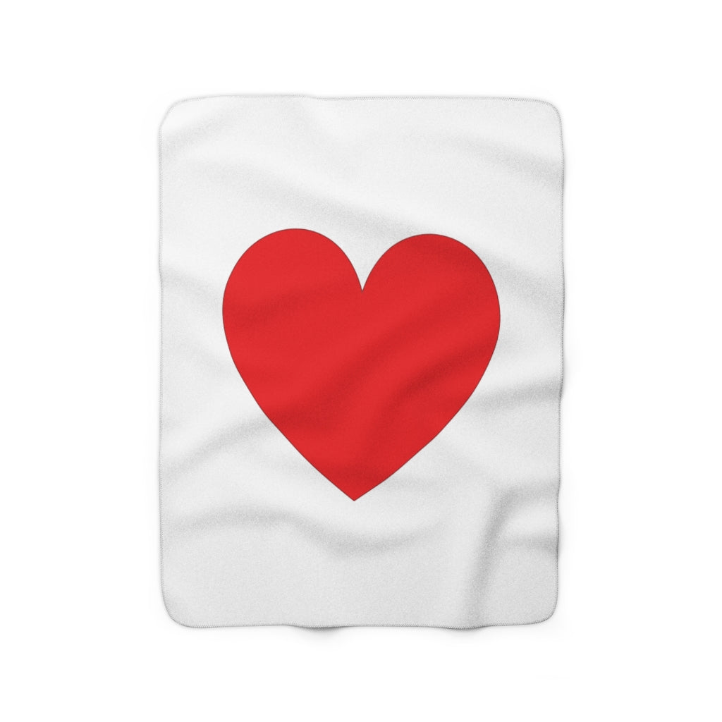 Big Red Heart Sherpa Fleece Blanket