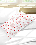 Valentine's Red Hearts and Roses Queen Pillow Case