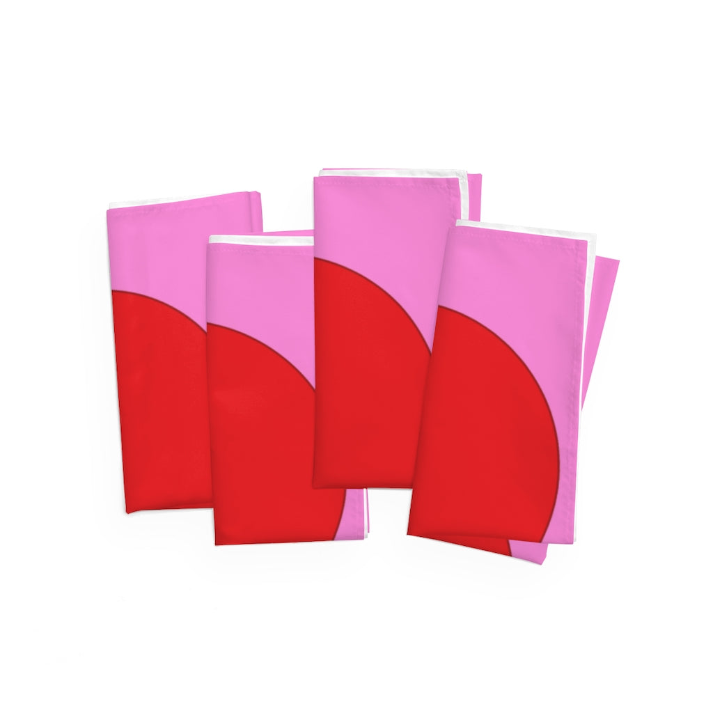 Big Red Heart Pink Napkins