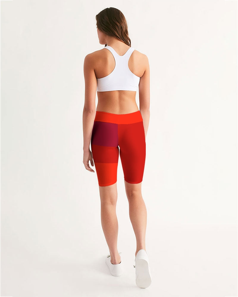 Berry Cherry Ladies Mid-Rise Bike Shorts