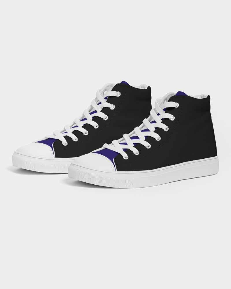 Black and Blue Hightop Men's Shoes