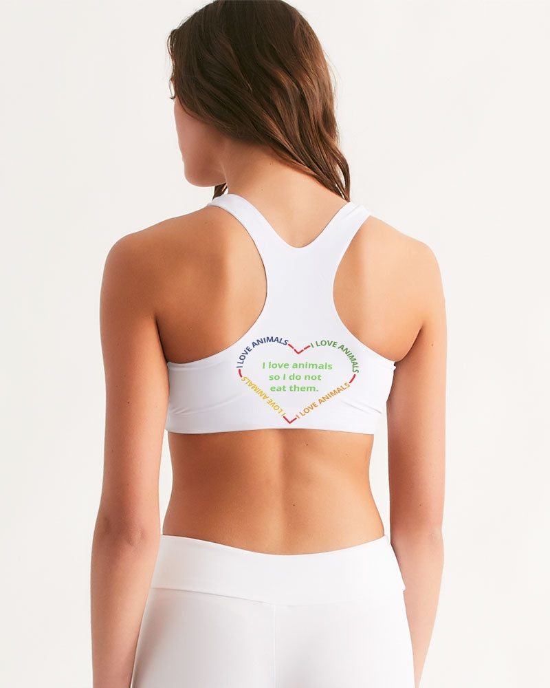 Vegan Heart Ladies Seamless Sports Bra - 0