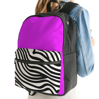 Zebra Hot Pink Girls Small Canvas Back Pack