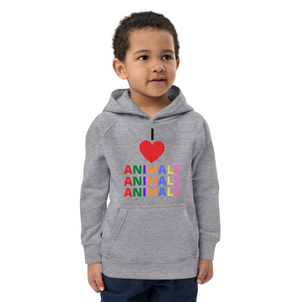 Buy grey-melange I LOVE ANIMALS Boys HOODIE