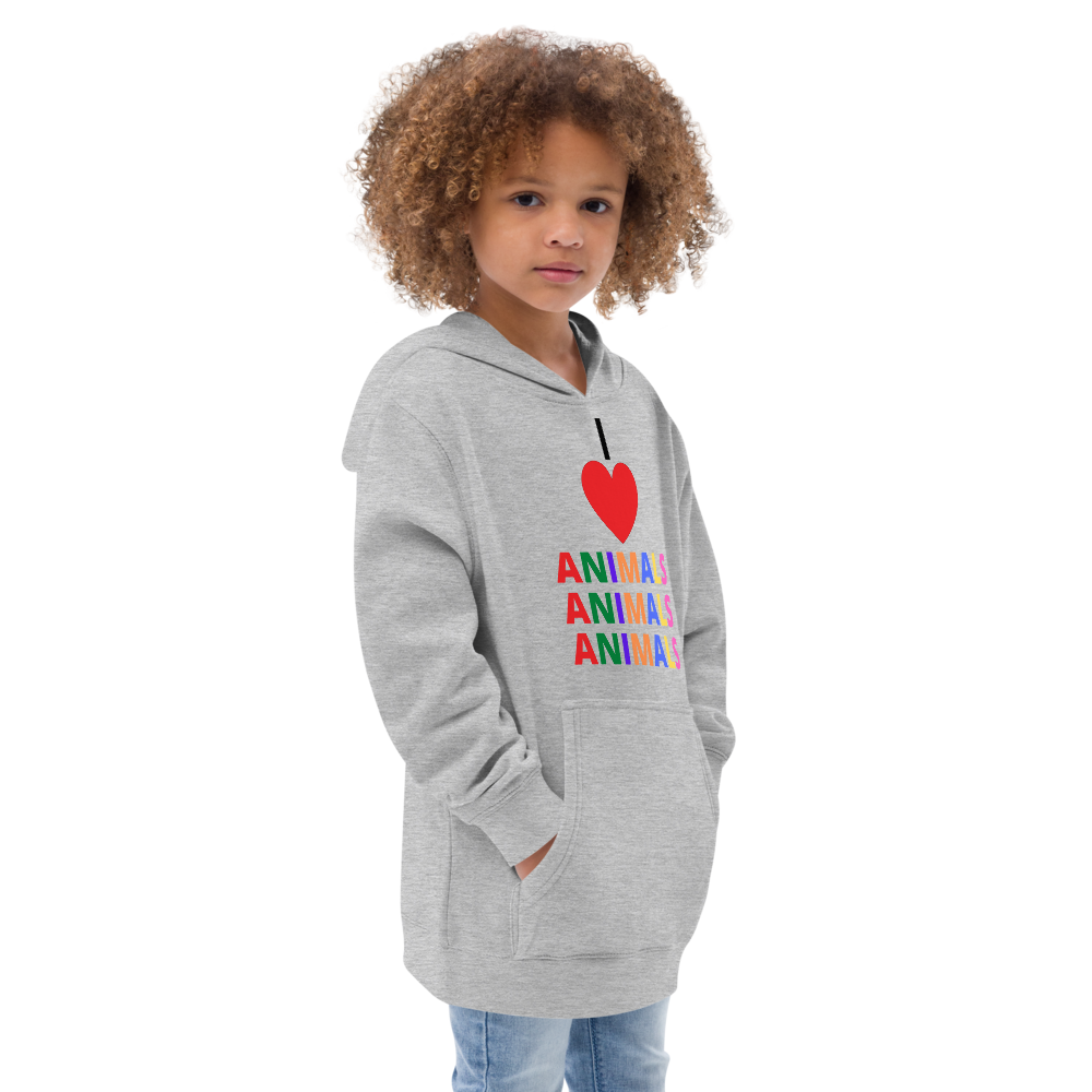 I LOVE ANIMALS Girls Fleece Hoodie