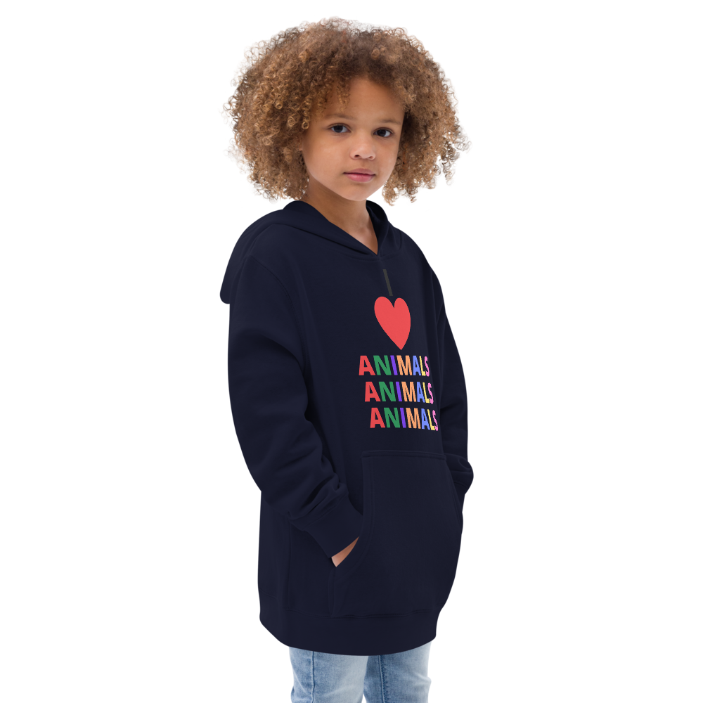 I LOVE ANIMALS Boys Fleece Hoodie