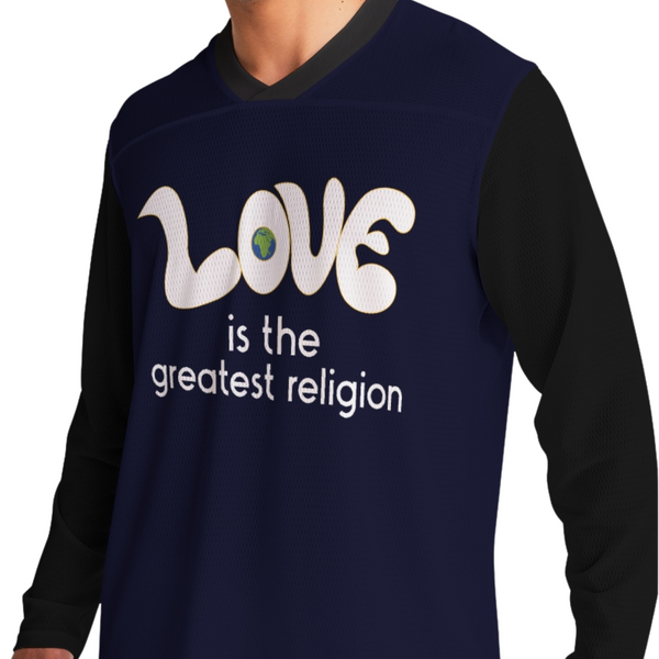 Love Is The Greatest Religion Men's Long Sleeve Sports Jersey