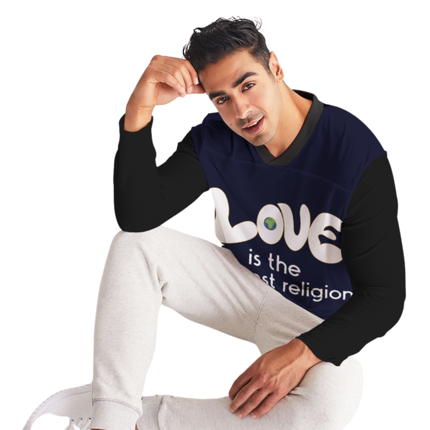 Love Is The Greatest Religion Men's Long Sleeve Sports Jersey