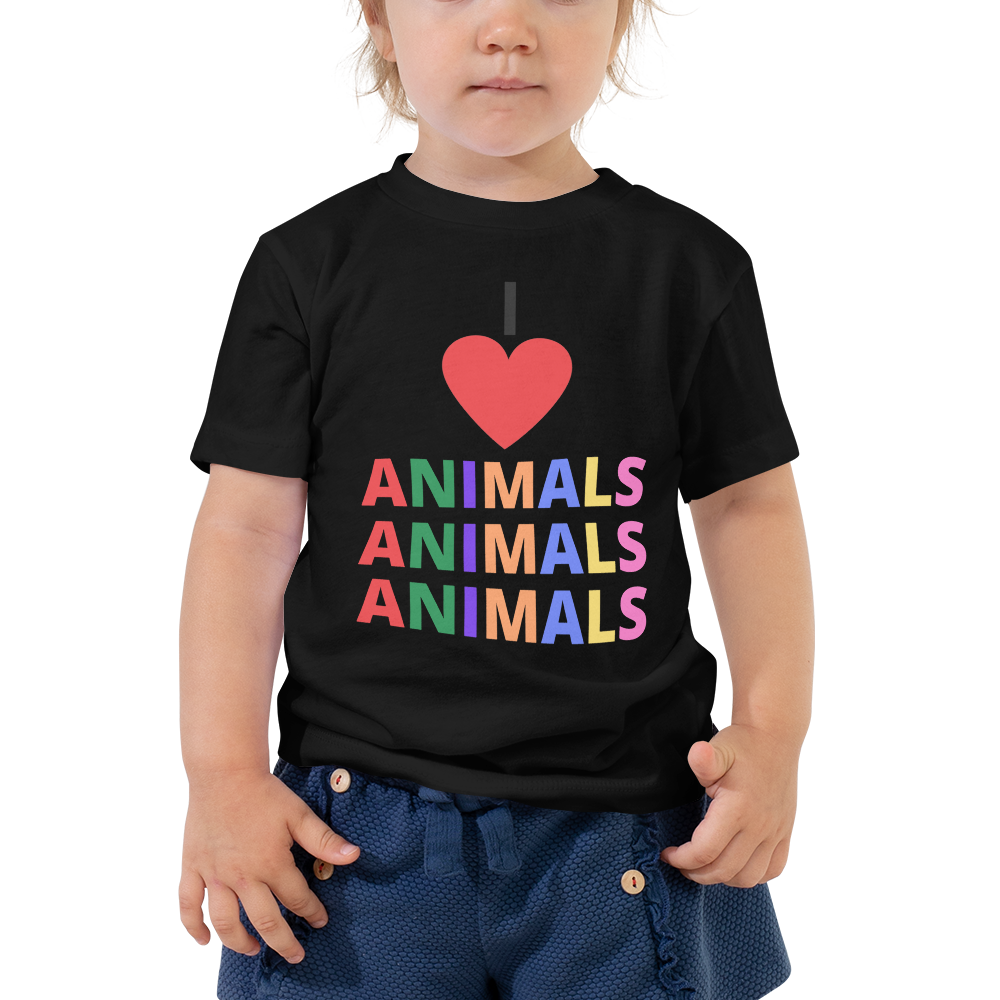 I LOVE ANIMALS Toddler Short Sleeve Tee