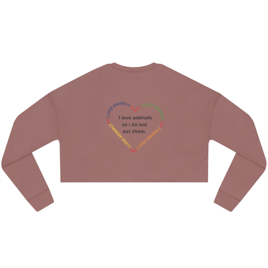 Vegan Heart Ladies Cropped Sweatshirt