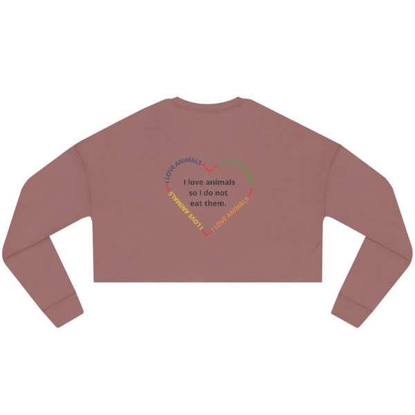Vegan Heart Ladies Cropped Sweatshirt