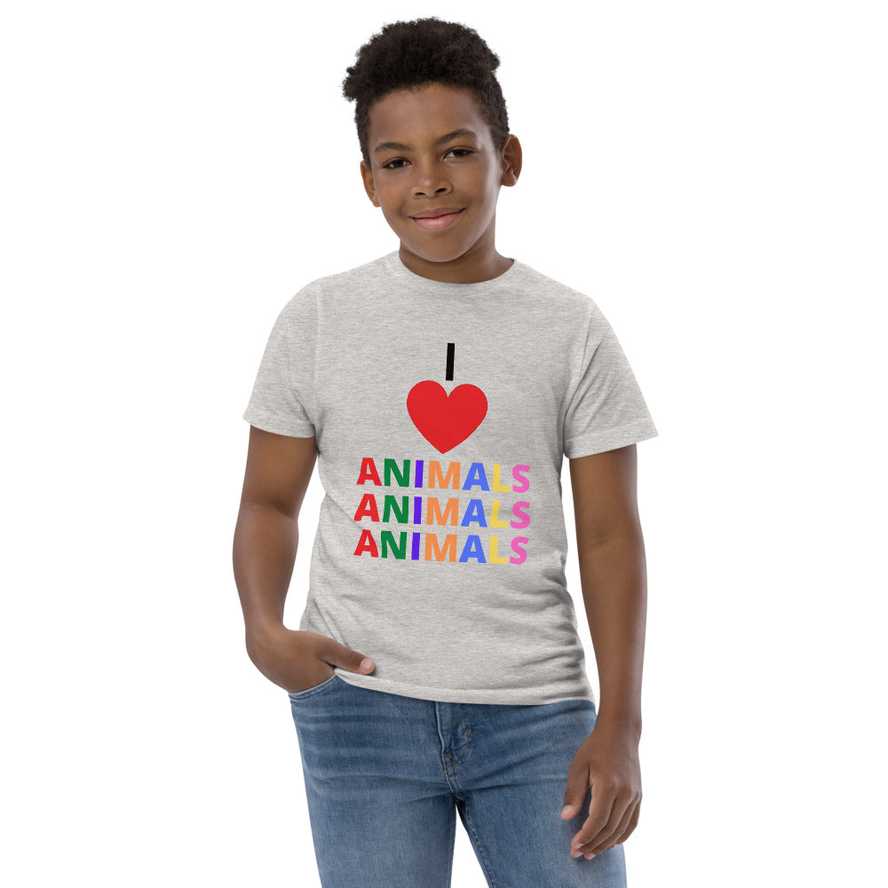 I LOVE ANIMALS Boys Jersey T-shirt